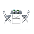 Outdoor Set Stretched Square Table and Slat Chairs